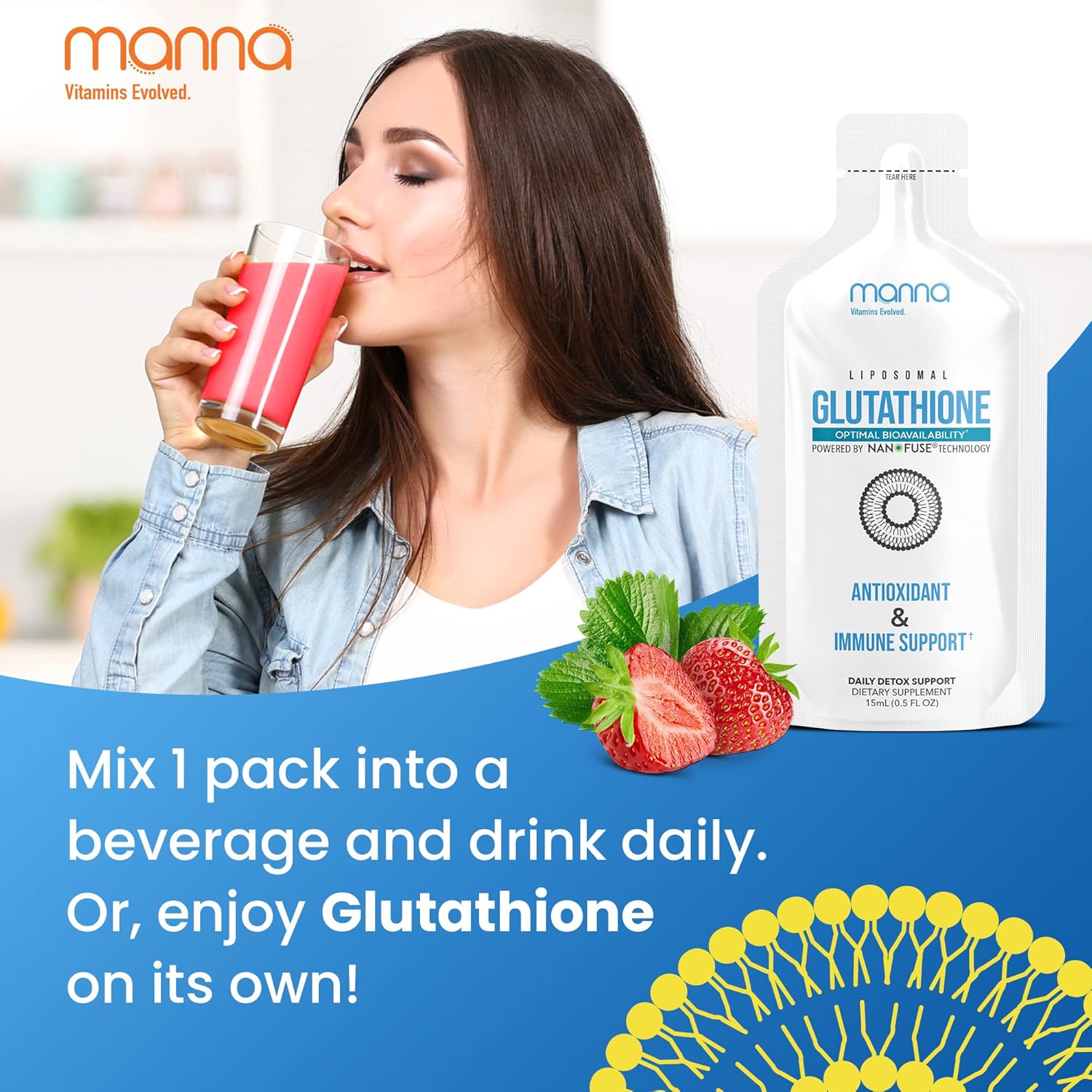 Advanced Liposomal Glutathione Supplement by Manna Vitamins - Enhanced Absorption Formula