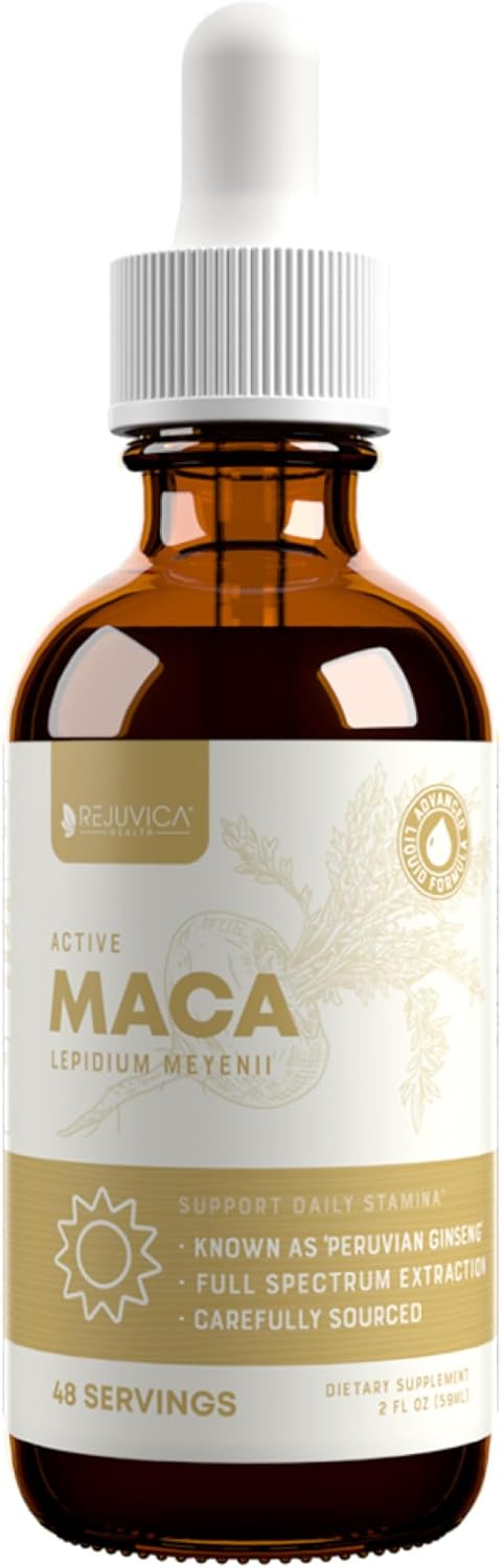Advanced Liquid Maca Root Extract with Peruvian Ginseng for Enhanced Energy & Vitality - High Absorption Formula by Rejuvica Health