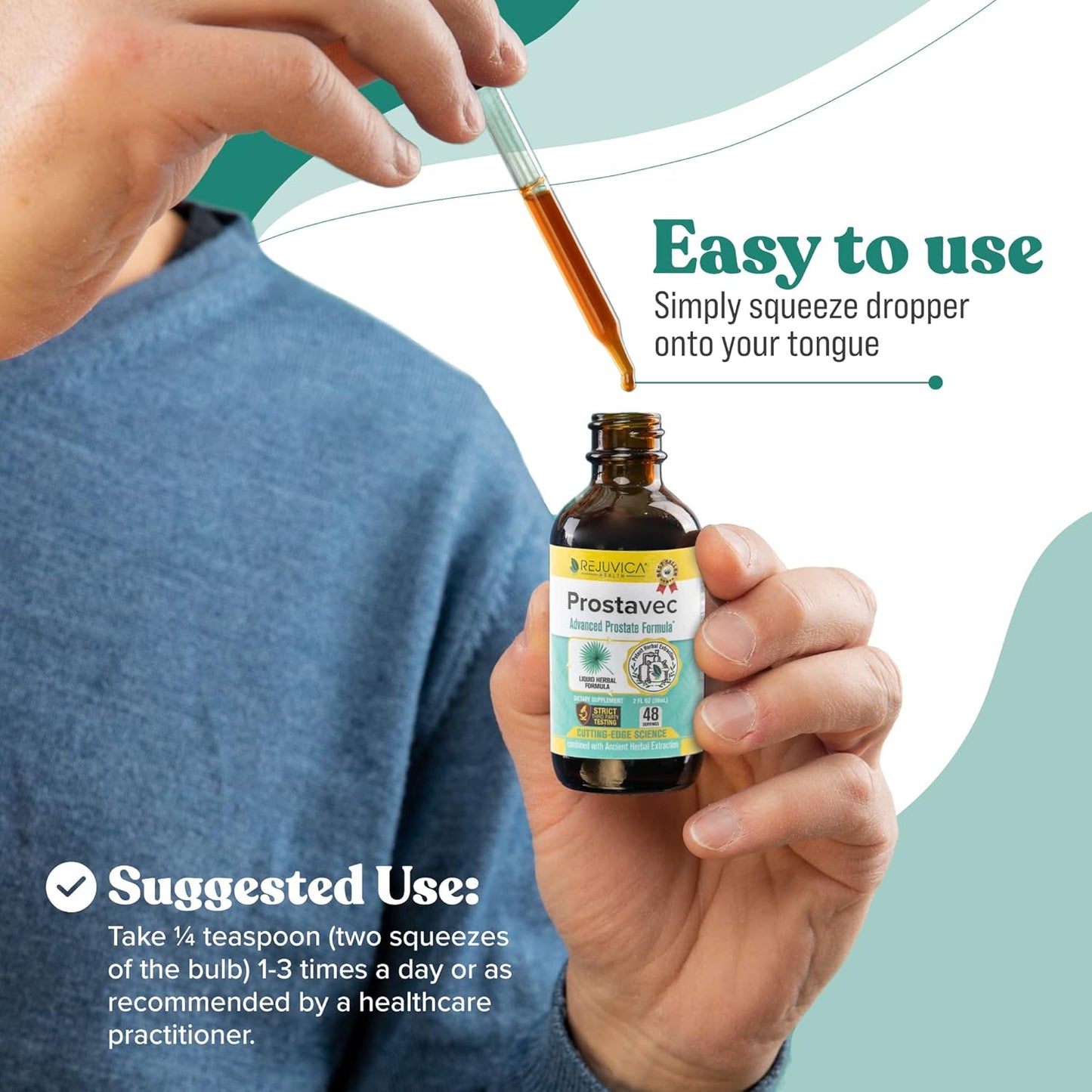 Advanced Liquid Prostate Support Supplement for Men - Enhanced Absorption with Pygeum, Saw Palmetto, Stinging Nettle, Turmeric, Damiana & More by Rejuvica Health