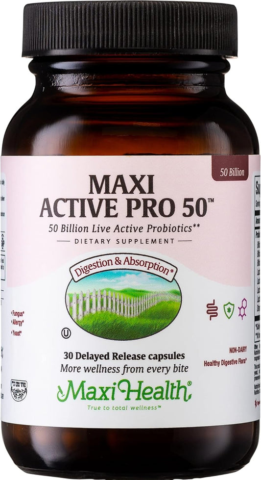 Advanced Live Probiotic Plus Prebiotic Formula - 50 Billion Active Probiotics, 15 Strains, Ultra Protection - Pro-50-30 Count