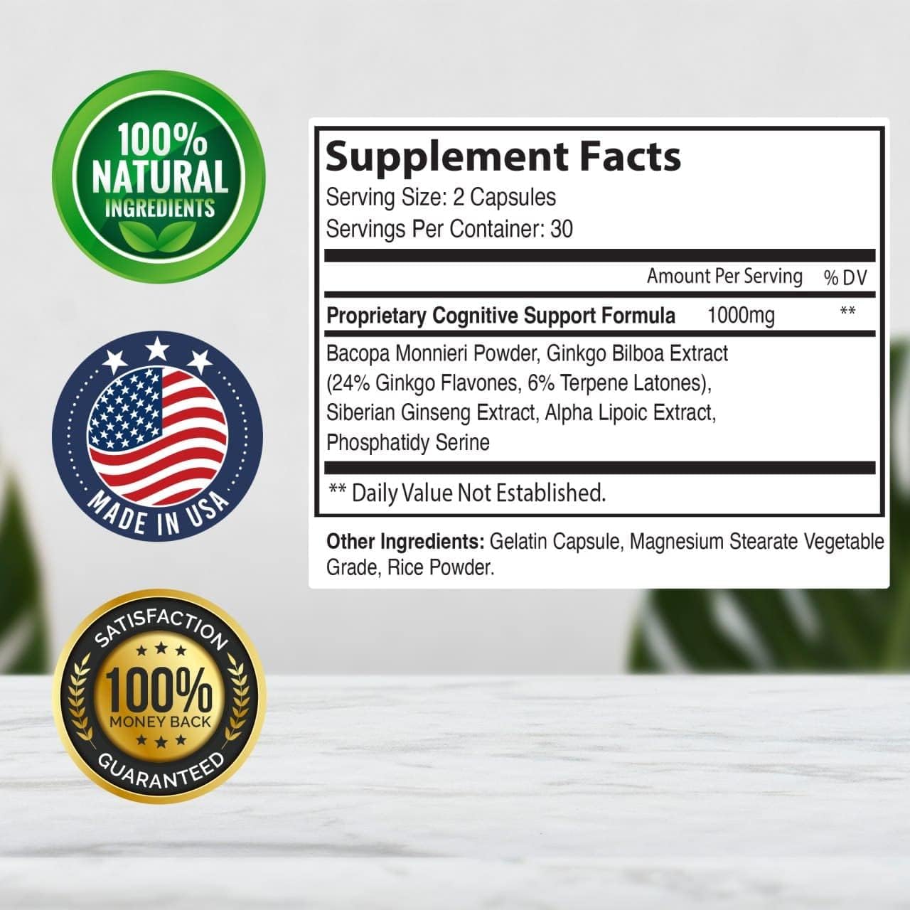 Advanced Memory Boost Supplement for Optimal Brain Performance - 5 Pack (300 Capsules)