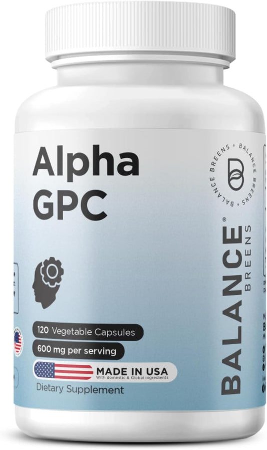 Advanced Memory Formula - Balancebreens Alpha GPC Choline Supplement 600mg, 120 Veg Capsules for Nootropic Brain Support