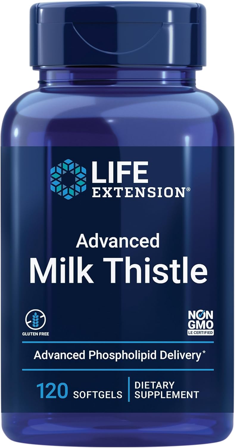 Advanced Milk Thistle & Magnesium Combo for Liver & Heart Health, Detox Support, Strong Bones - 120 Softgels & 500mg Capsules