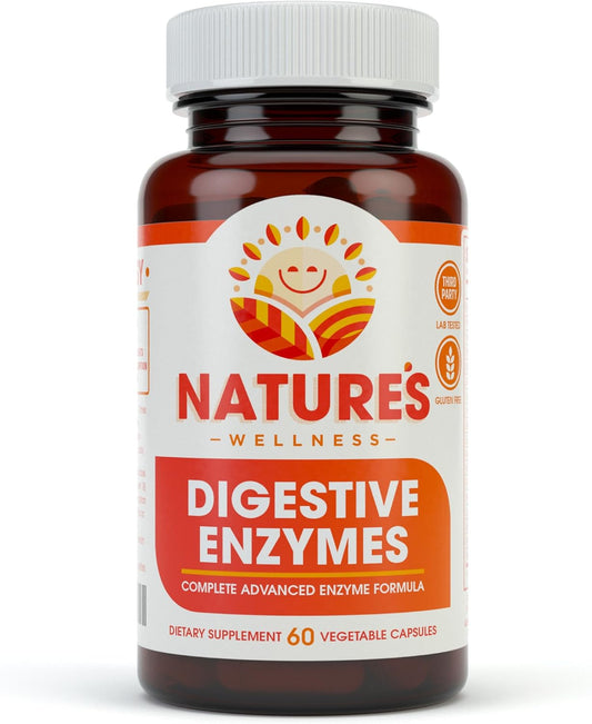 Advanced Multi Enzyme Supplement for Digestion & Absorption - Natural Relief for Gas, Bloating, IBS, Gluten & Lactose Intolerance by Natures Wellness