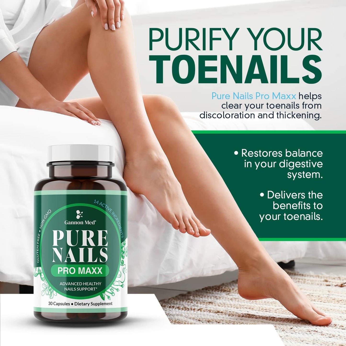 Advanced Nail Support Supplement with Probiotics for Healthy Nails - 30 Capsules