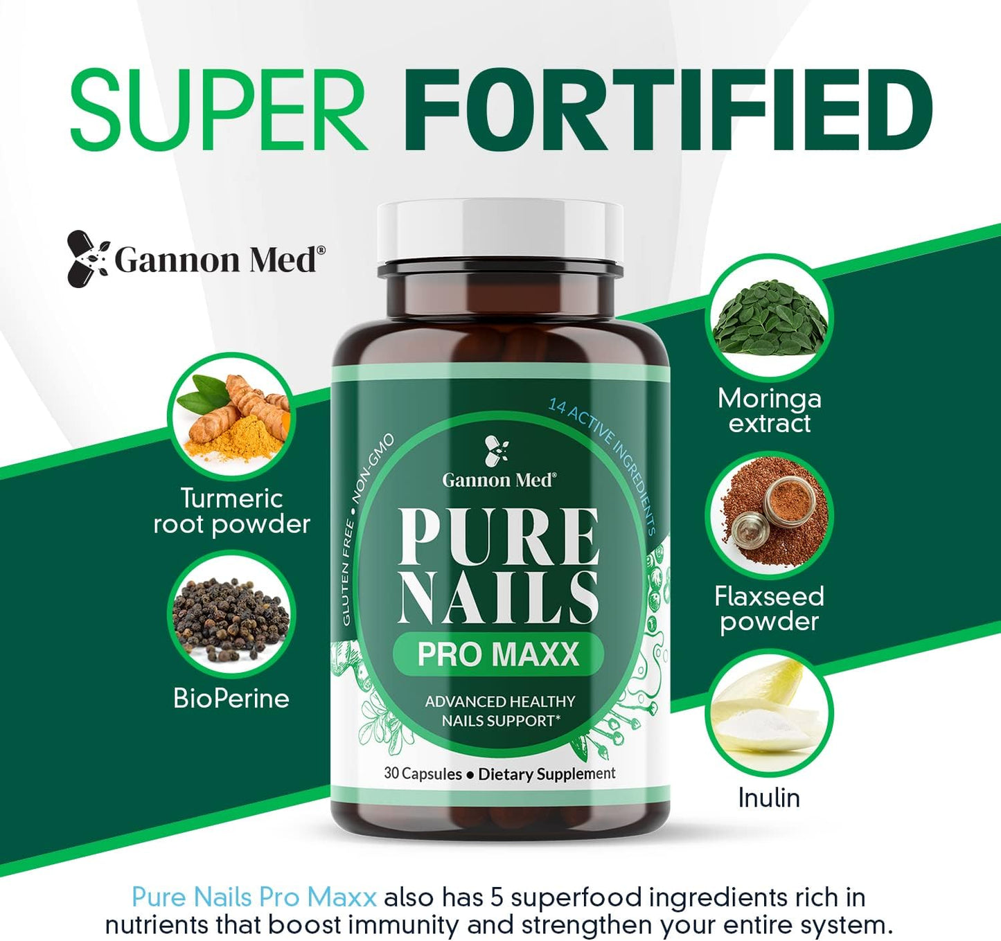 Advanced Nail Support Supplement with Probiotics for Healthy Nails - 30 Capsules