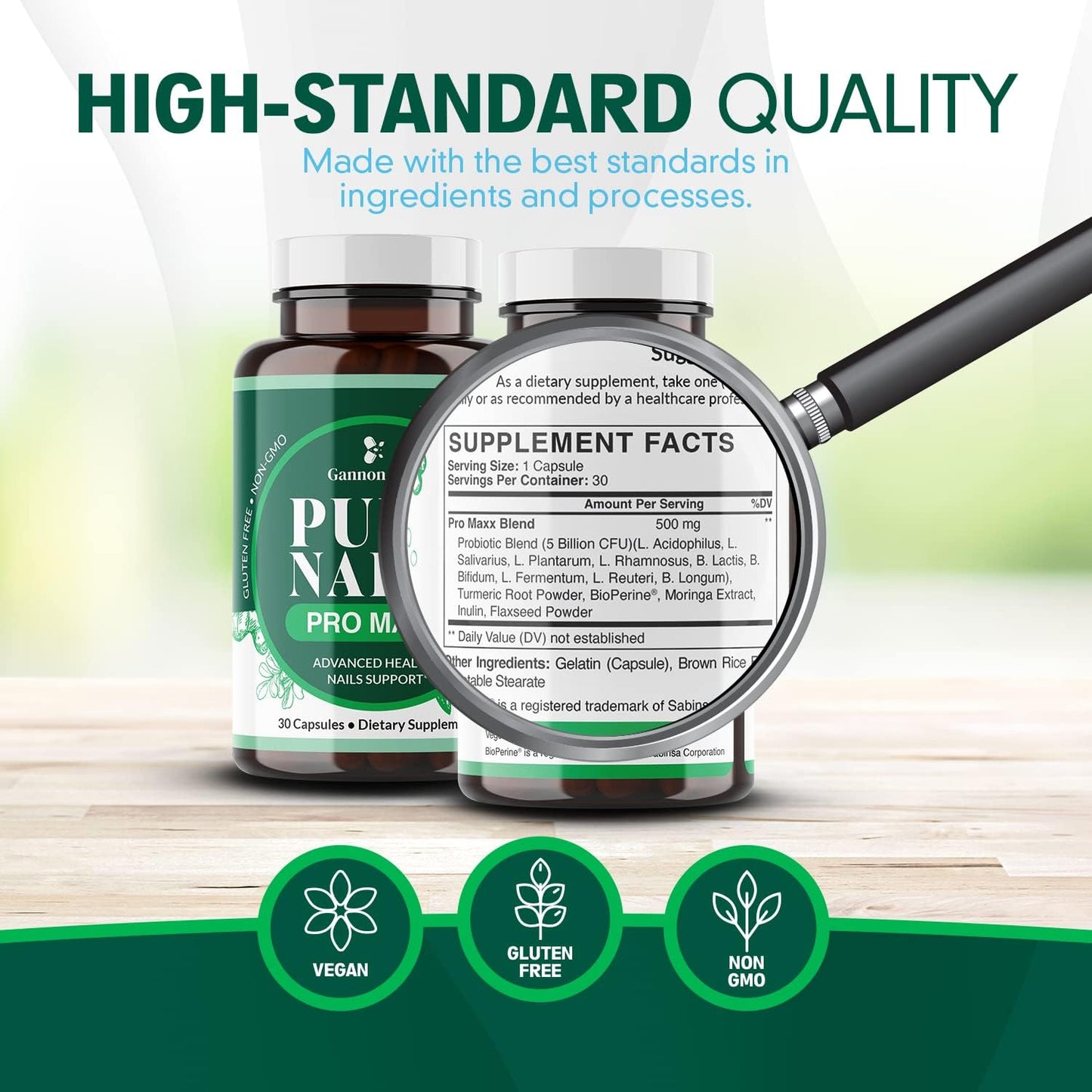 Advanced Nail Support Supplement with Probiotics for Healthy Nails - 30 Capsules