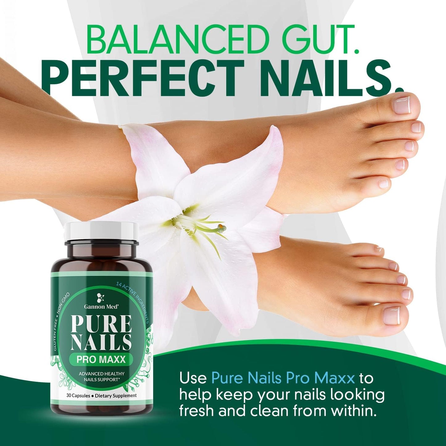 Advanced Nail Support Supplement with Probiotics for Healthy Nails - 30 Capsules