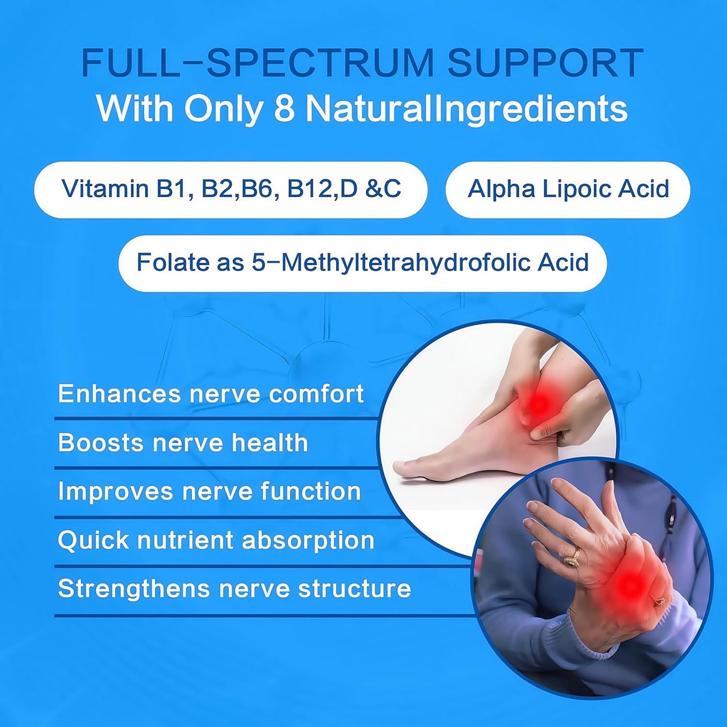 Advanced Nerve Support Supplement - 2 Pack for Neuropathy Relief