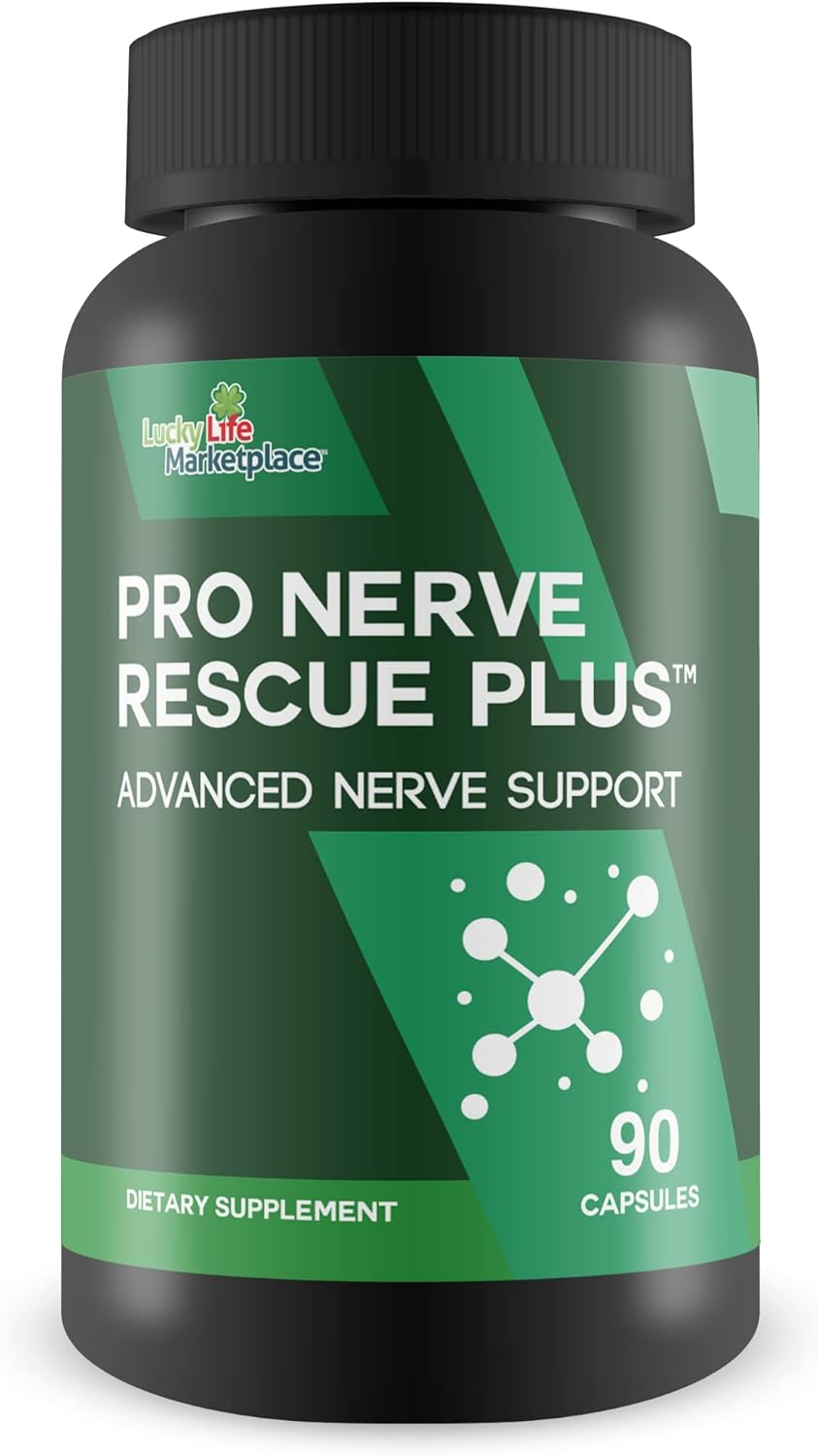 Advanced Nerve Support Supplement with Magnesium, Calcium, and Zinc - Promotes Healthy Nerve Function, Blood Flow, and Reduces Oxidative Stress - Soothes Nerve Discomfort - Pro Nerve Rescue Plus