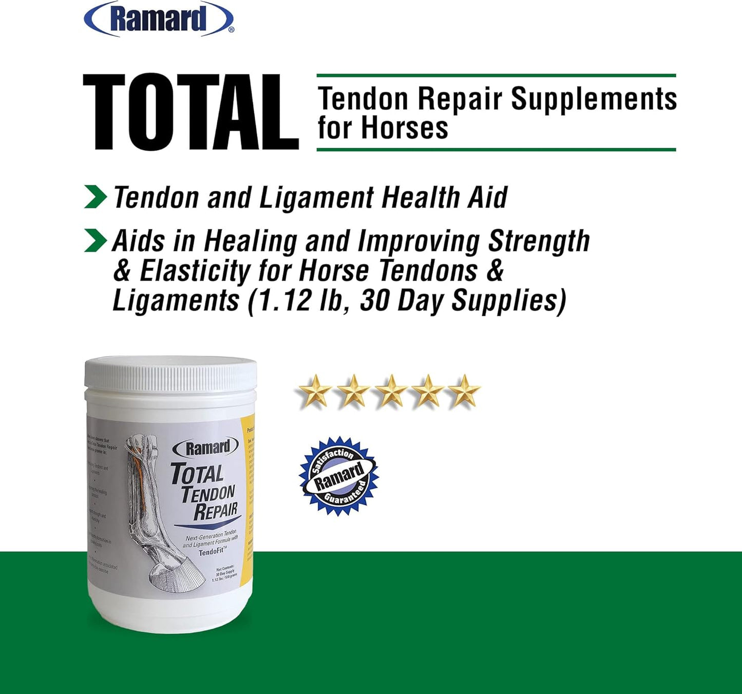 Advanced Powder Supplement for Horse Joint, Ligament, and Tendon Support - With Vitamin C, Collagen, and MSM - Enhances Elasticity and Strength - 30 Day Supply