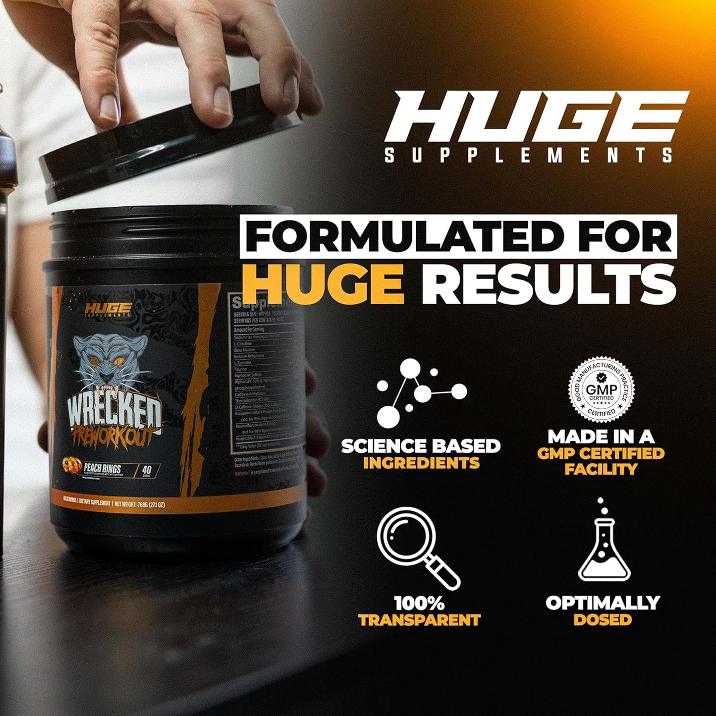 Advanced Pre Workout Powder with 10g L-Citrulline, 6.4g Beta Alanine, 5g Tyrosine - Boosts Energy, Focus, and Performance - 40 Servings
