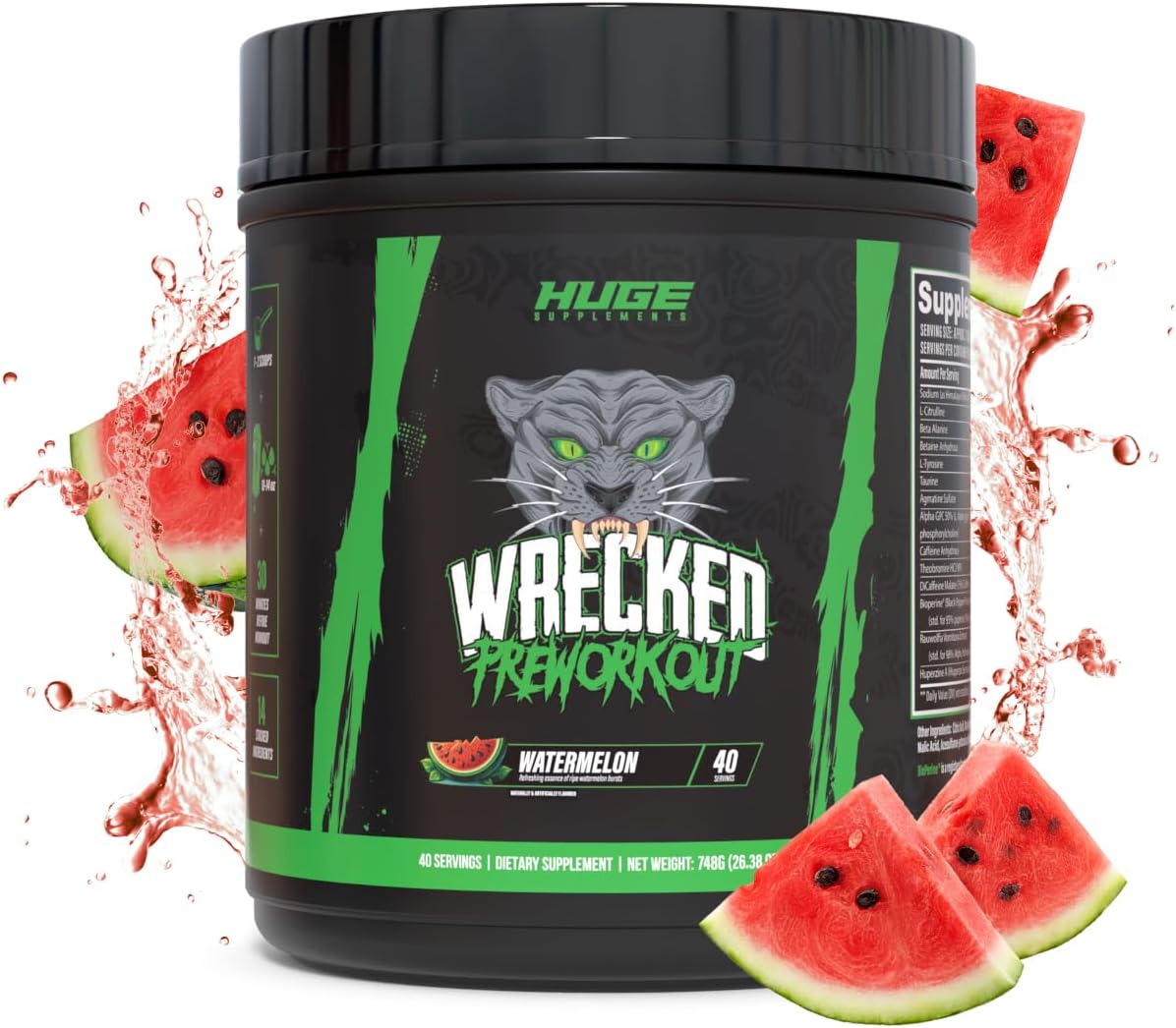 Advanced Pre Workout Powder with L-Citrulline, Beta Alanine, Tyrosine, Alpha GPC, and Caffeine for Energy, Focus, and Performance - Watermelon Flavor