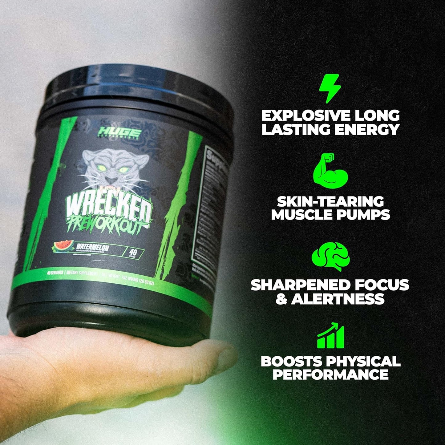 Advanced Pre Workout Powder with L-Citrulline, Beta Alanine, Tyrosine, Alpha GPC, and Caffeine for Energy, Focus, and Performance - Watermelon Flavor