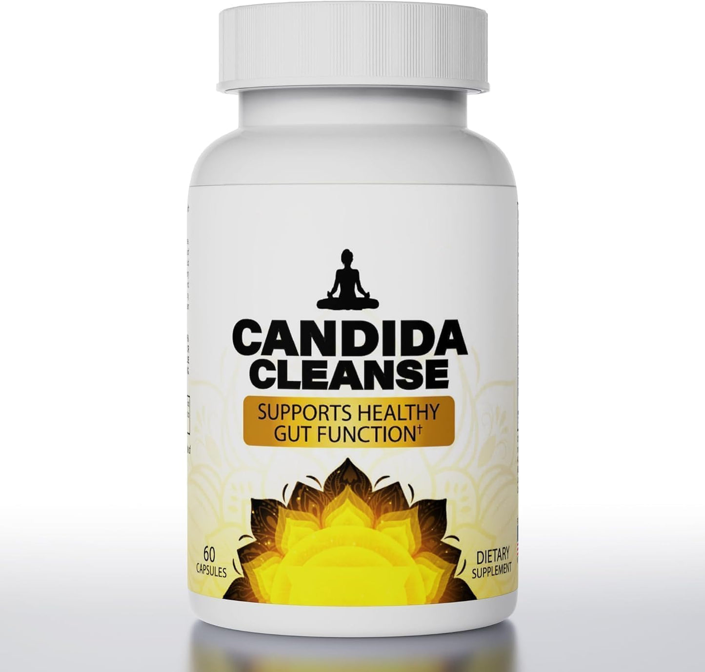 Advanced Probiotic Herbal Formula for Candida Cleanse Detox - 60 Capsules for Gentle Gut Support in Men and Women