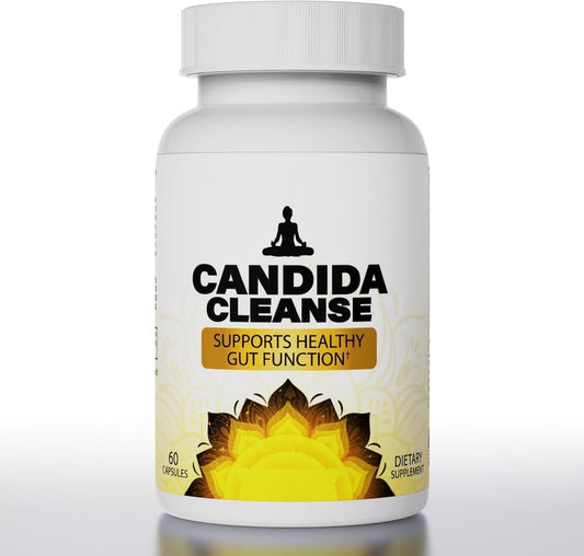 Advanced Probiotic Herbal Formula for Candida Cleanse Detox - 60 Capsules for Gentle Gut Support in Men and Women