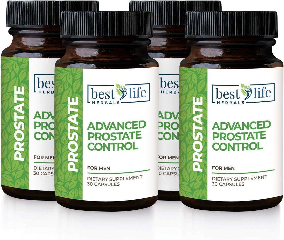 Advanced Prostate Control Supplement with Saw Palmetto - 4 Bottles for Men with Enlarged Prostate & Overactive Bladder