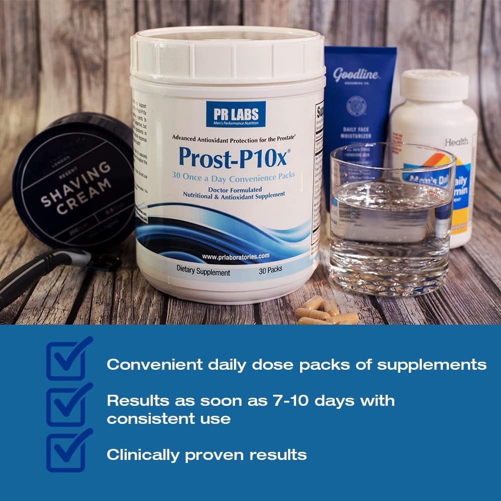 Advanced Prostate Health Supplement for Men - Prost-P10x with 10 Natural Ingredients incl. Saw Palmetto & Beta Sitosterol - Reduce Bathroom Trips & Urgency - 2 Month Supply