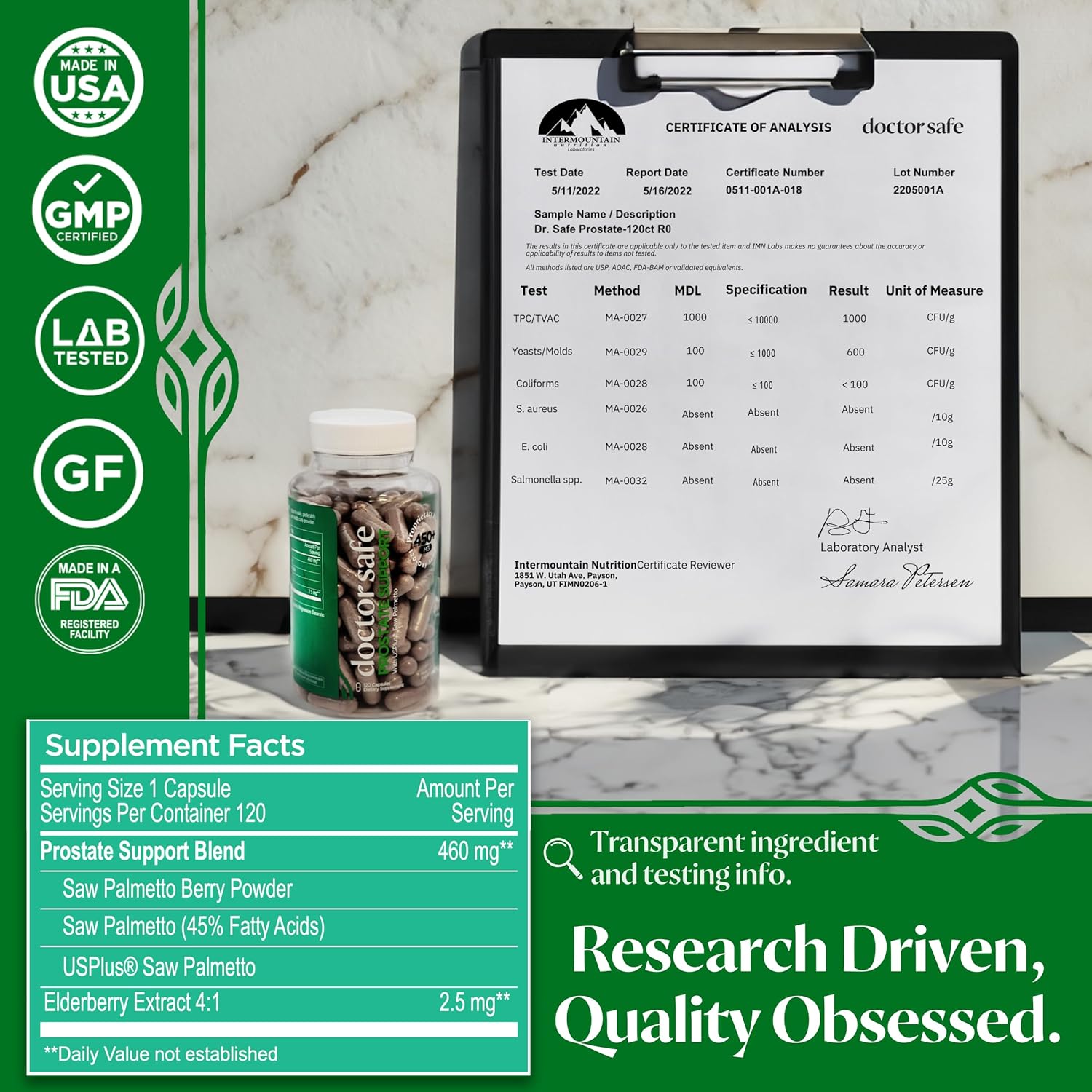 Advanced Saw Palmetto Prostate Supplement with USPlus for Men & Women - Dual-Action DHT Blocker for Prostate Health & Hair Growth | 4-Month Supply