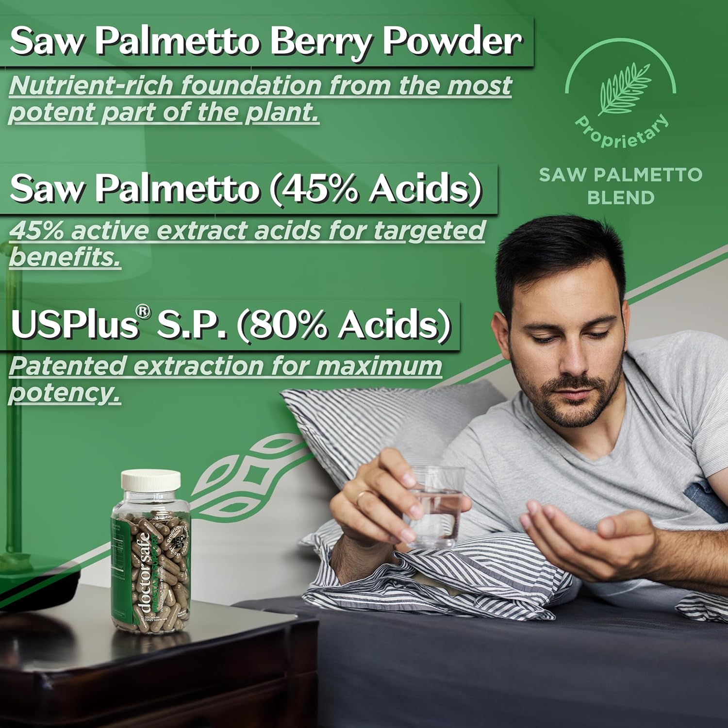 Advanced Saw Palmetto Prostate Supplement with USPlus for Men & Women - Dual-Action DHT Blocker for Prostate Health & Hair Growth | 4-Month Supply