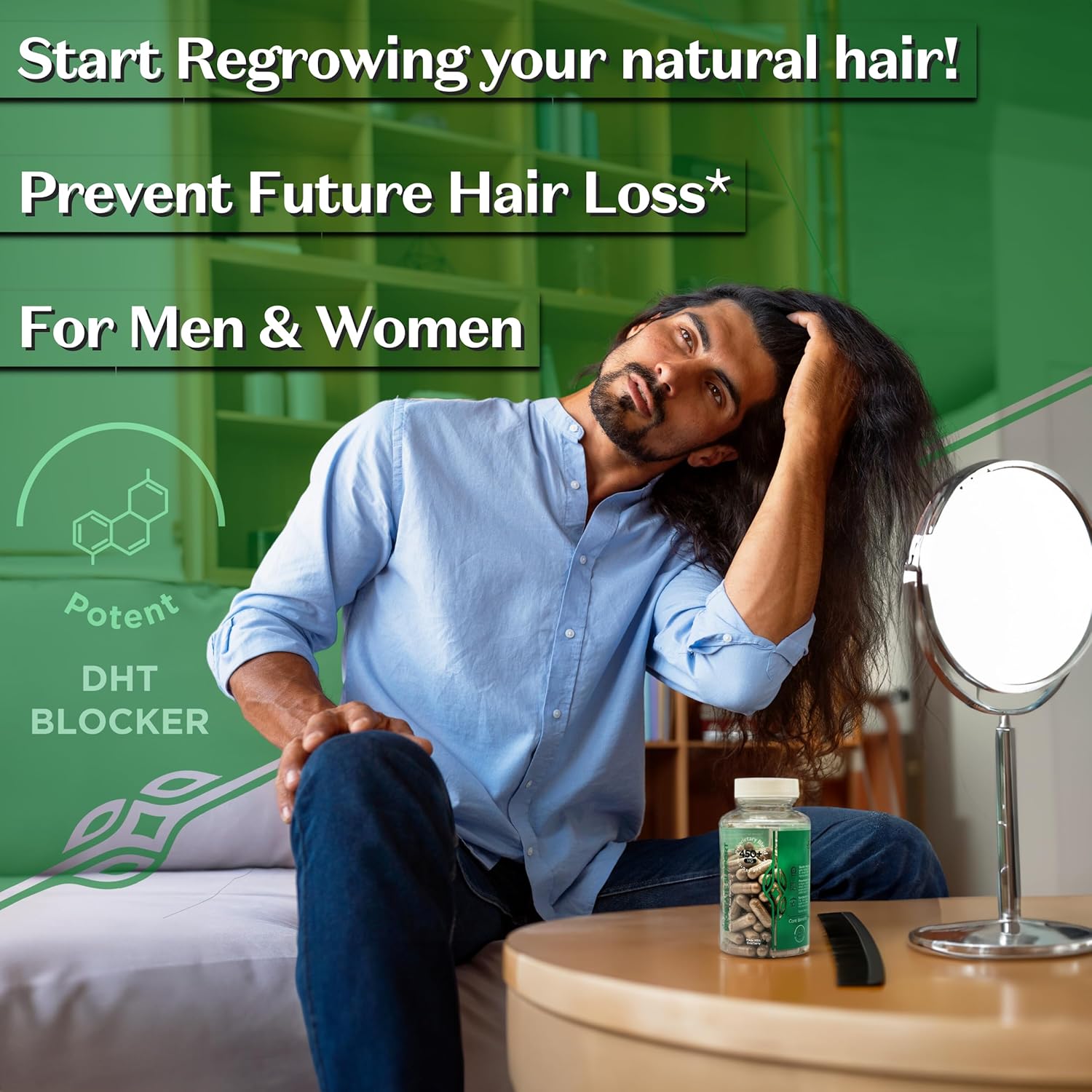 Advanced Saw Palmetto Prostate Supplement with USPlus for Men & Women - Dual-Action DHT Blocker for Prostate Health & Hair Growth | 4-Month Supply