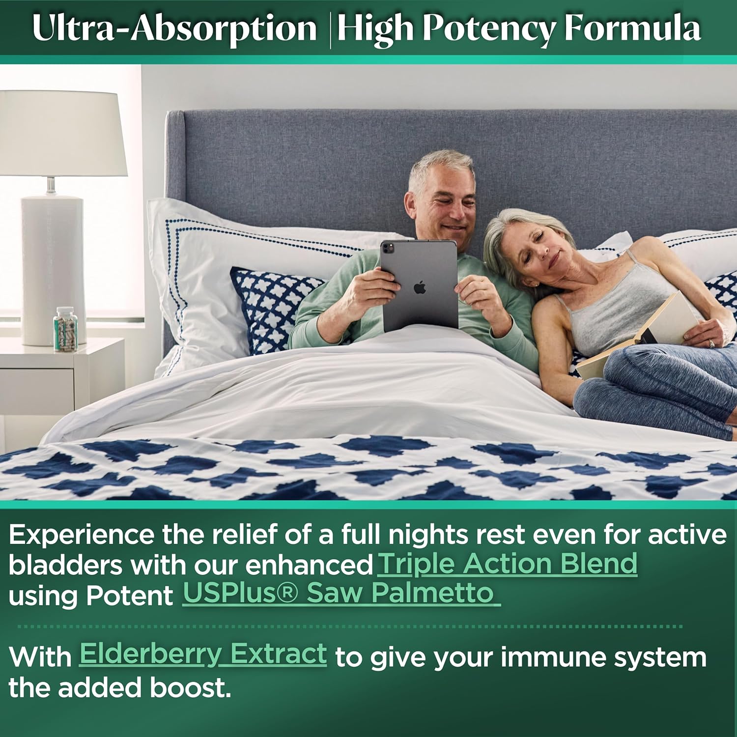 Advanced Saw Palmetto Prostate Supplement with USPlus for Men & Women - Dual-Action DHT Blocker for Prostate Health & Hair Growth | 4-Month Supply