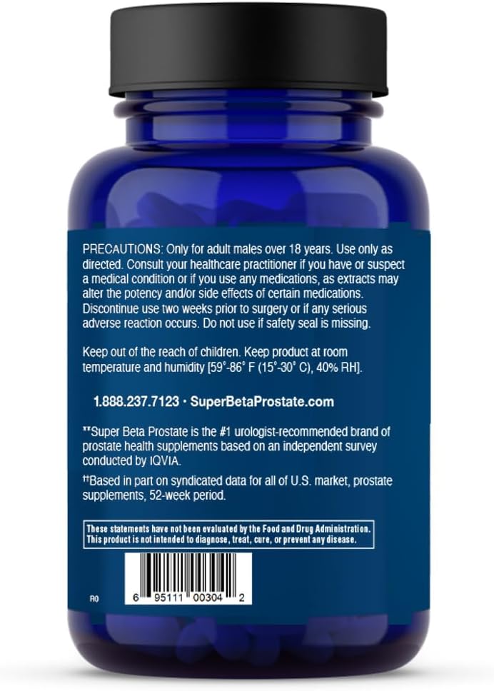 Advanced Saw Palmetto Prostate Support Supplement for Men - 60ct - SUPER BETA PROSTATE Max