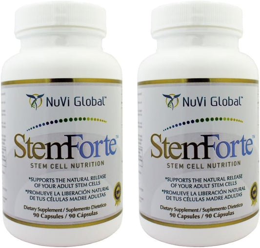 Advanced StemForte Plus Stem Cell Nutrition Supplements - Dual Pack for Men and Women - Supports Stem Cell Activity, Telomere Health, Energy, Focus, Mood - Natural Stem Cell Release Formula