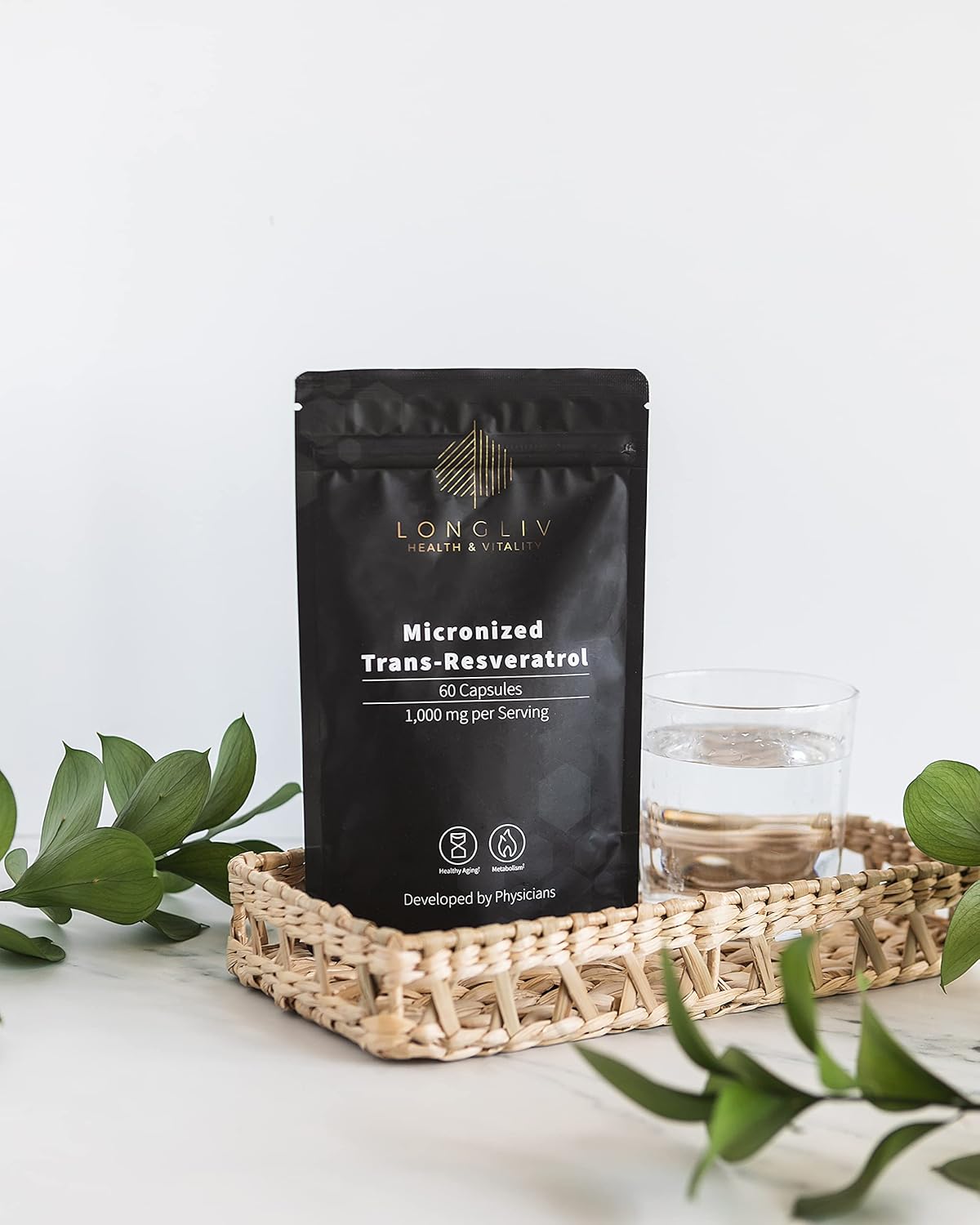 Advanced Trans Resveratrol Capsules - LongLiv Health and Vitality 1000mg - Anti-Inflammatory & Antioxidant - Physician-Developed - 60 Capsules