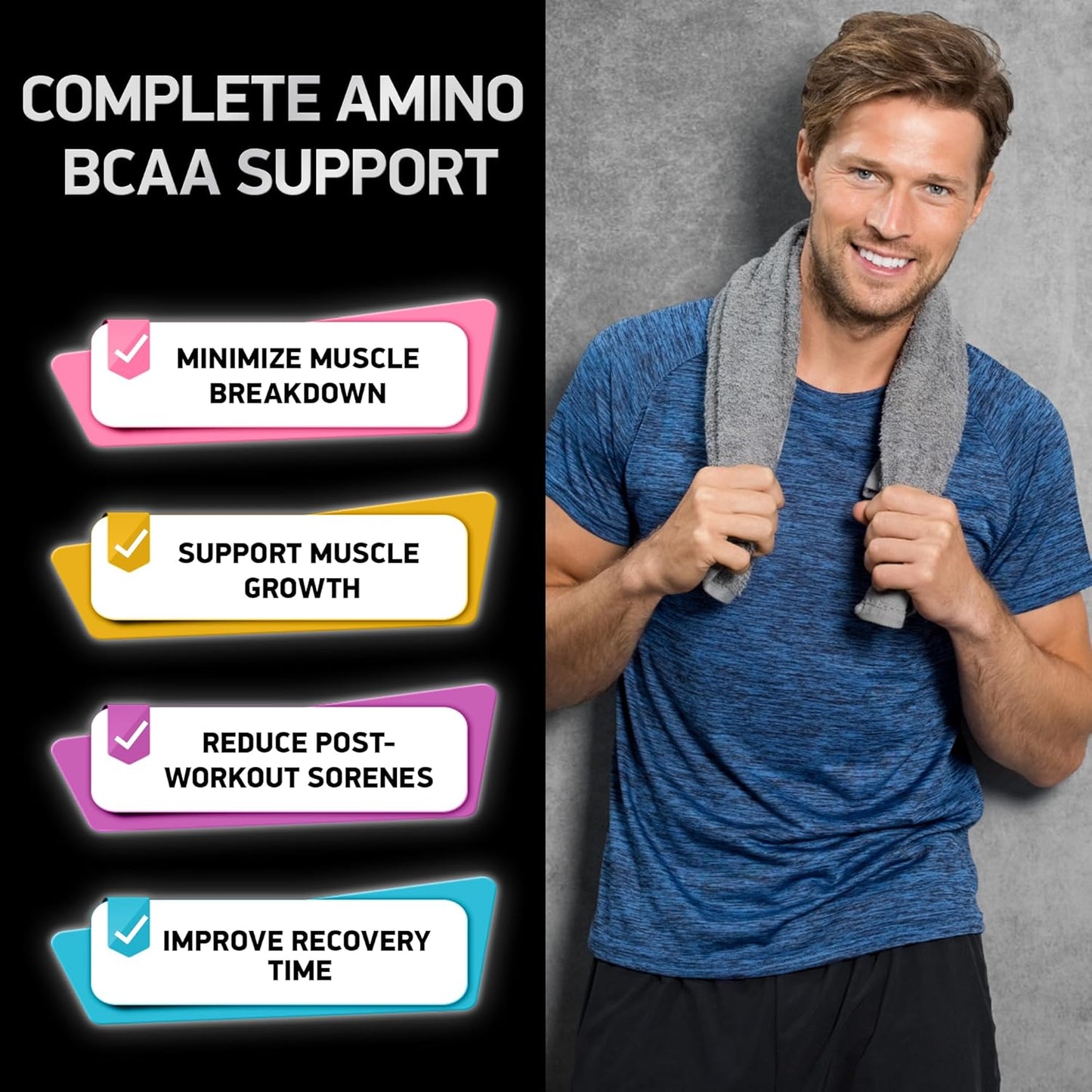 Advanced Vegan BCAA Amino Acid Supplement for Men & Women - 240 Keto-Friendly EAA BCAA Pills - Essential Amino Acids Complex for Workout Power & Recovery by BIOACTIVE LABS
