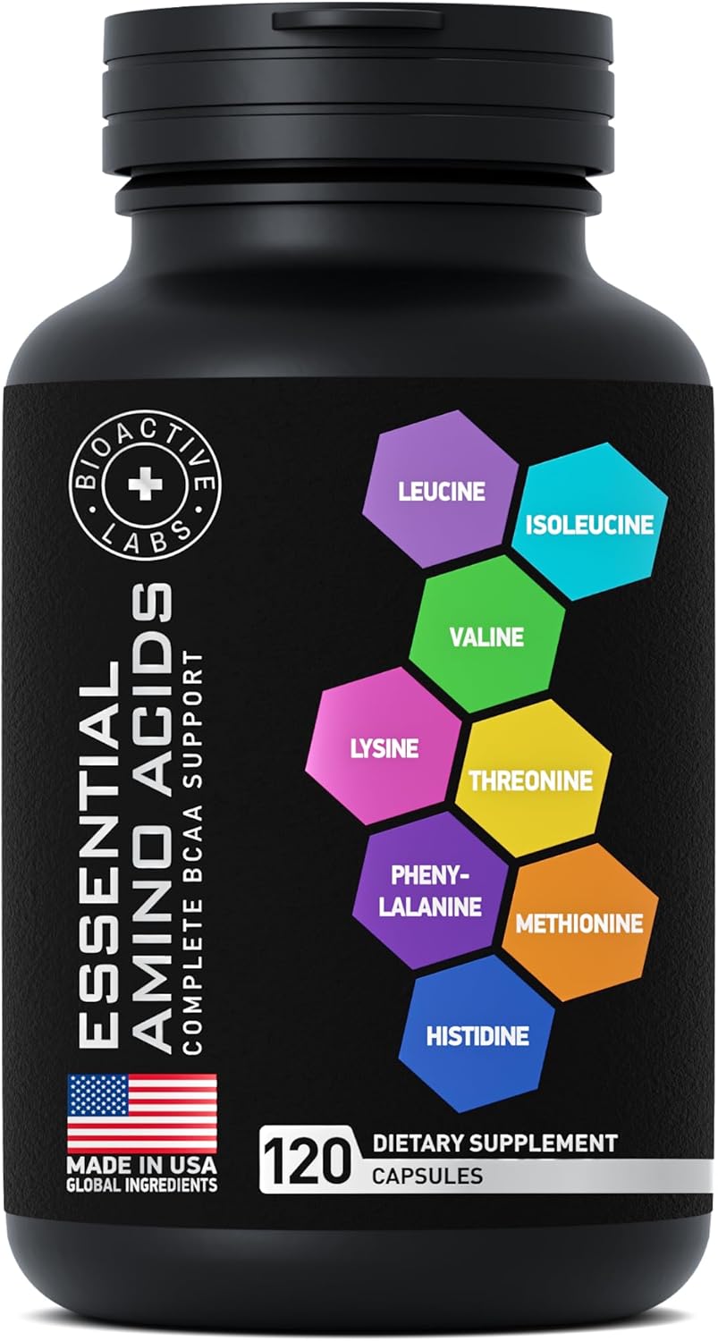 Advanced Vegan BCAA Amino Acid Supplement for Men & Women - 240 Keto-Friendly EAA BCAA Pills - Essential Amino Acids Complex for Workout Power & Recovery by BIOACTIVE LABS