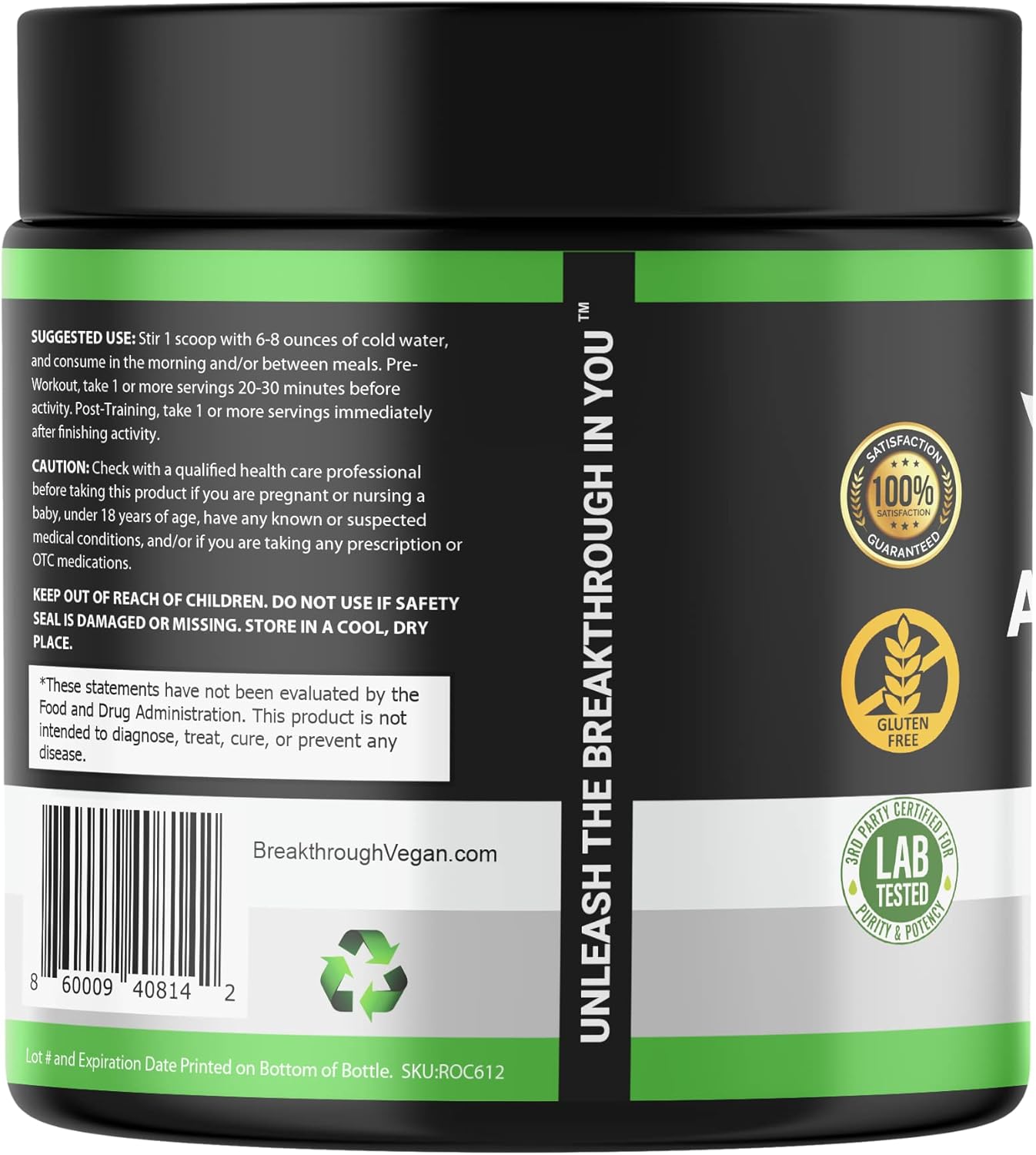 Advanced Vegan Essential Amino Acid Powder for Energy, Muscle Mass, and Recovery - Raspberry Flavor