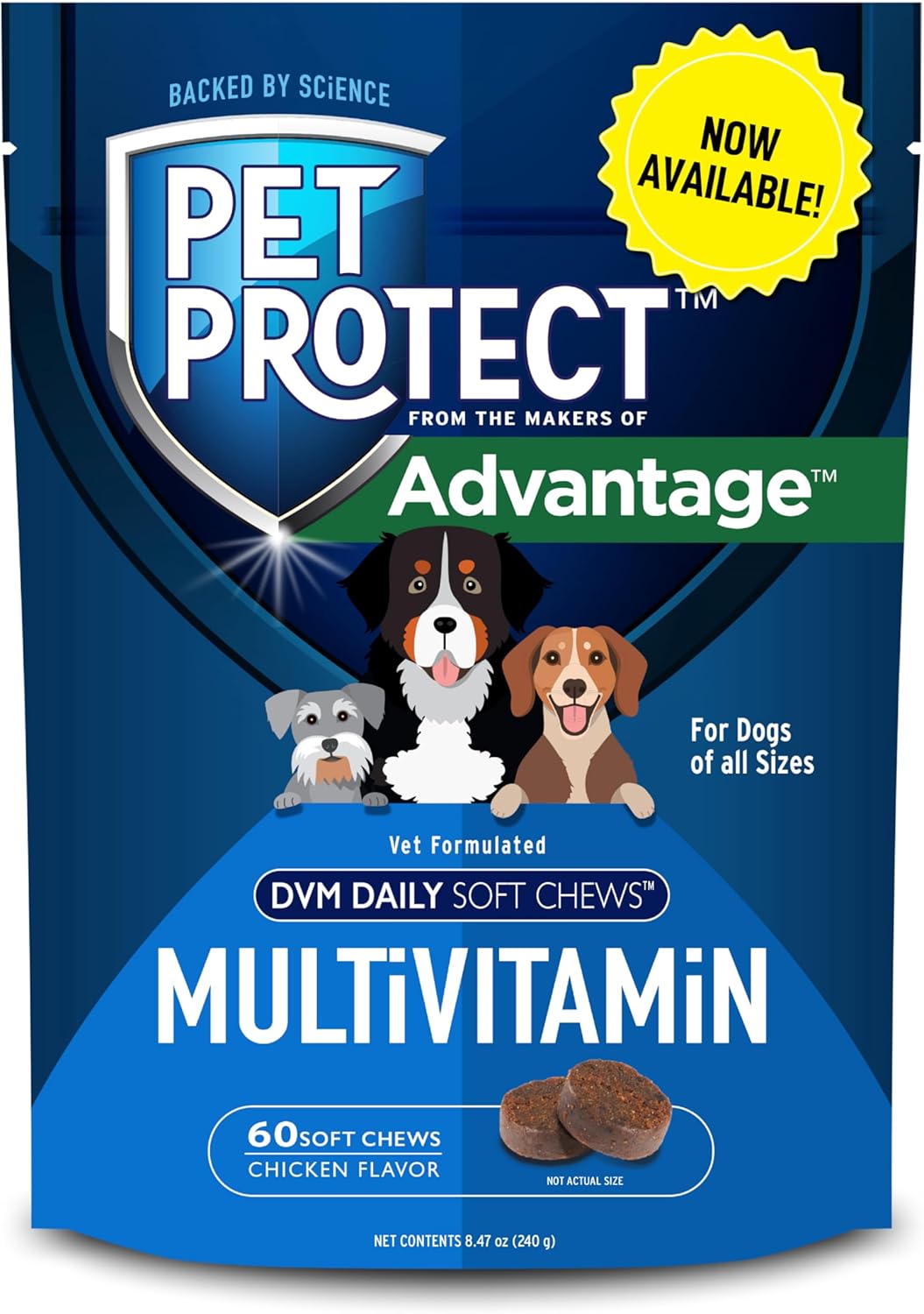 Advantage Pet Protect Daily Multivitamin Chews for Dogs - Vet-Formulated with 60 Vitamins