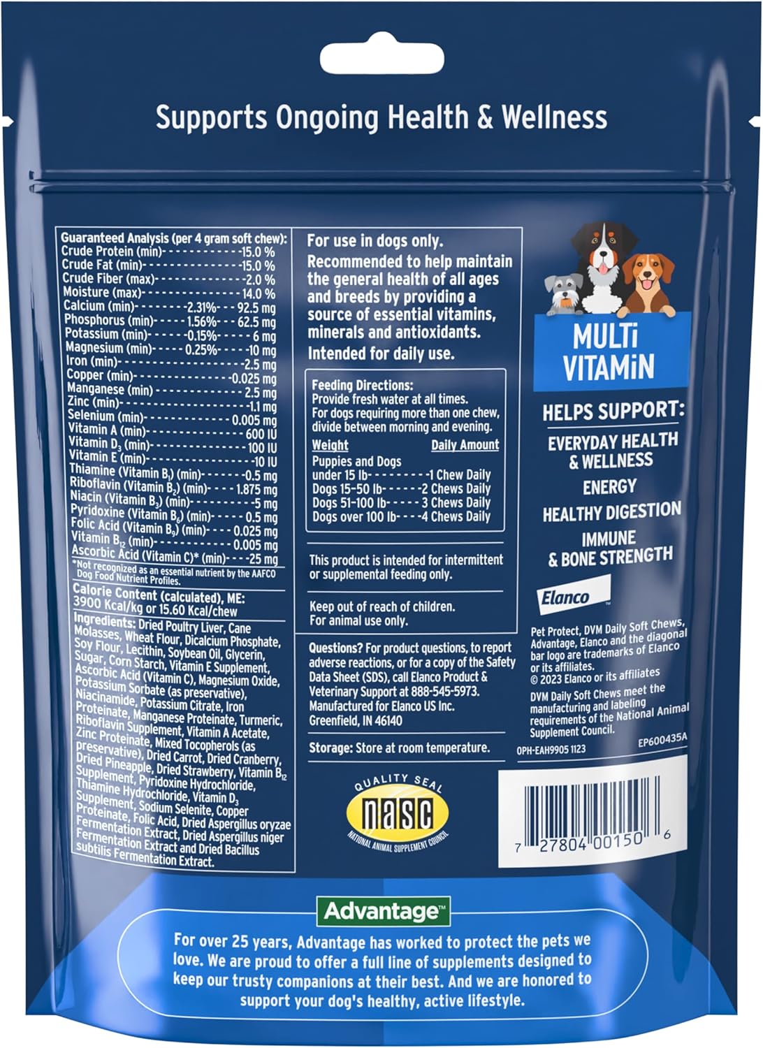 Advantage Pet Protect Daily Multivitamin Chews for Dogs - Vet-Formulated with 60 Vitamins