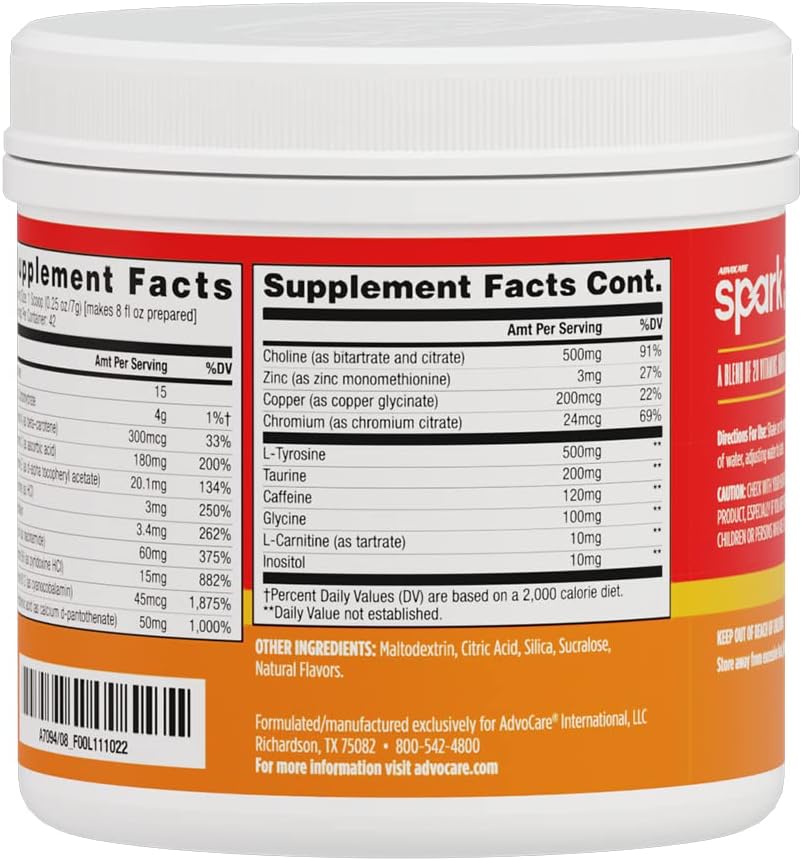 AdvoCare Spark Focus & Energy Drink Mix with Vitamins & Amino Acids - Mandarin Orange - 10.5 oz