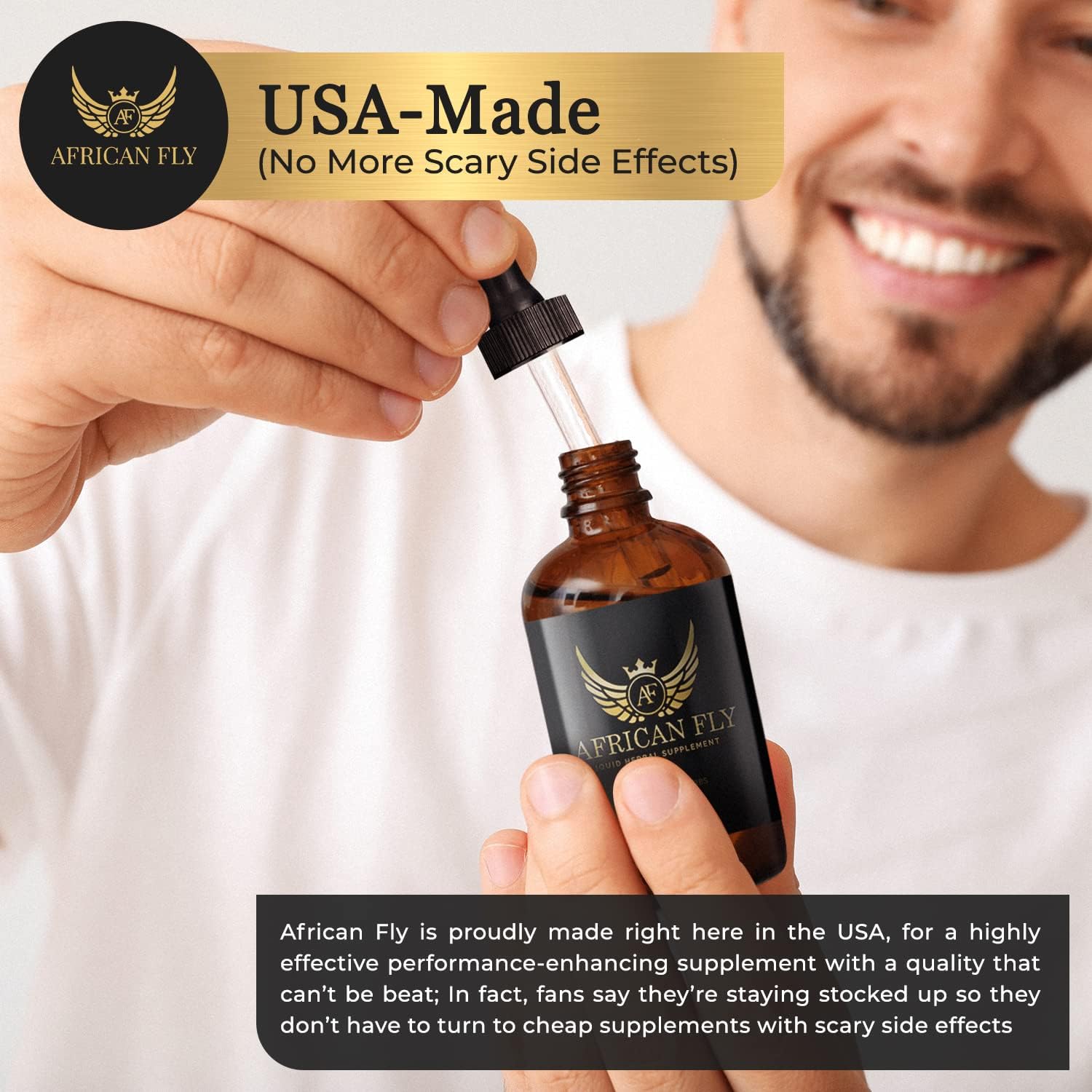 AF AFRICAN FLY Herbal Liquid Drops: Natural Vegan Energy Supplement for Men & Women, Pre-Workout & Post-Herbal Supplement (2-Pack)