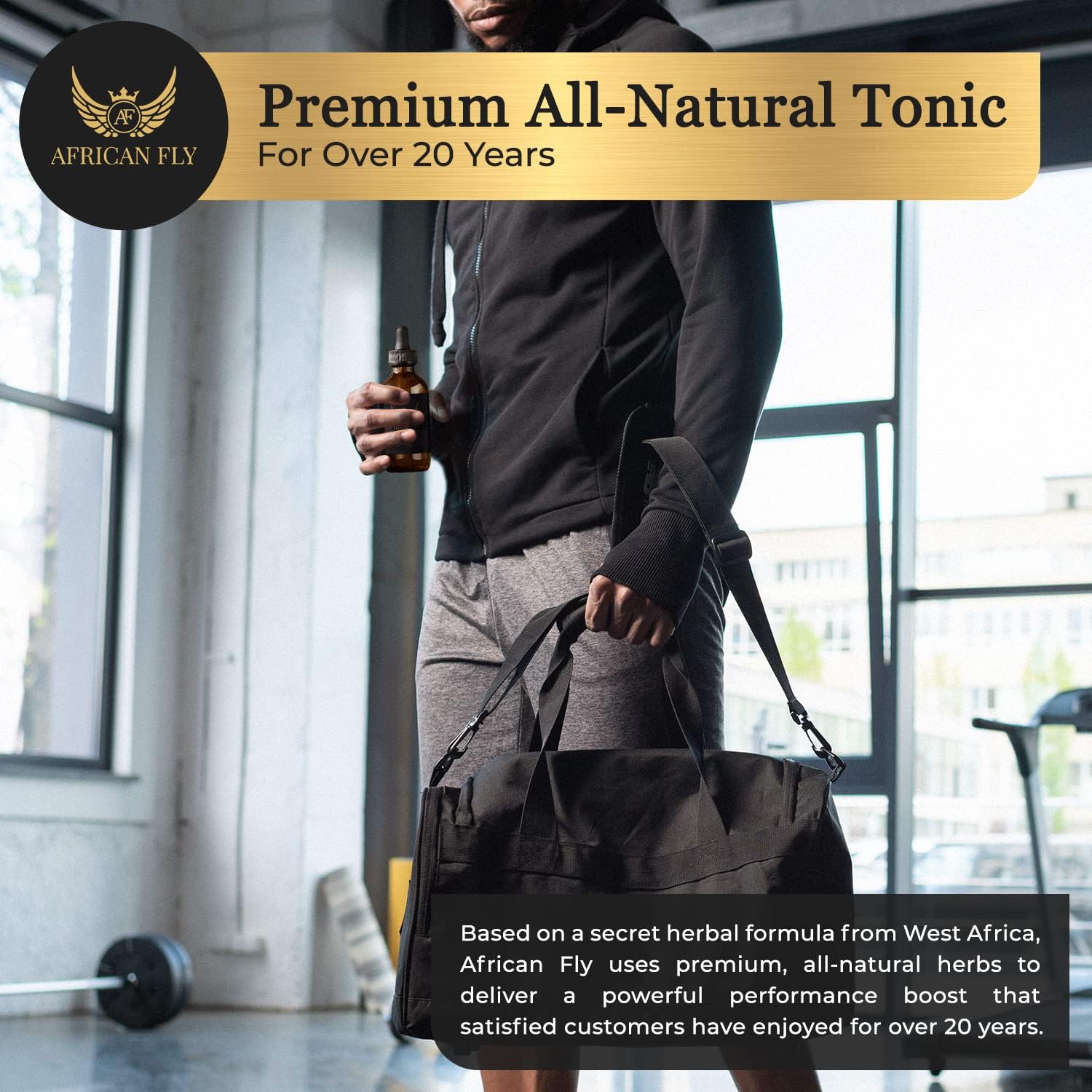 AF AFRICAN FLY Herbal Liquid Drops: Natural Vegan Energy Supplement for Men & Women, Pre-Workout & Post-Herbal Supplement (2-Pack)