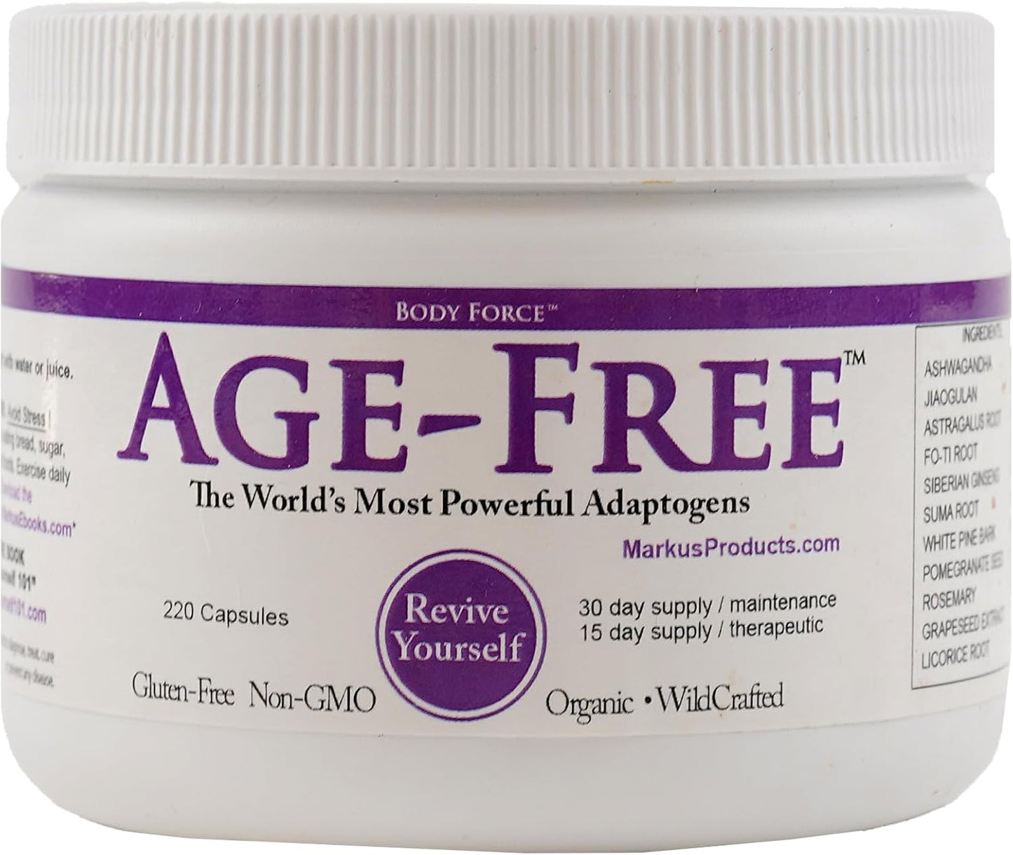 Age-Free Antioxidant & Adaptogen Capsules - Tocotrienols, B Complex, Ellagitannin, Ashwagandha Supplement