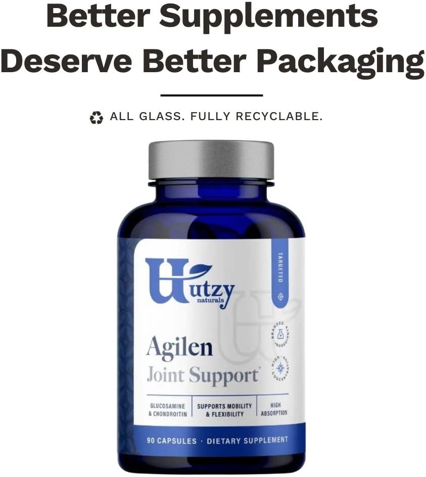 Agilen Joint Support Supplement with Glucosamine, Chondroitin, and Hyaluronic Acid - 90 Capsules