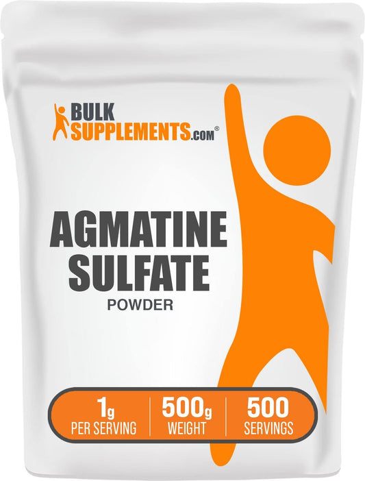 Agmatine Sulfate Powder - 1000mg Nitric Oxide Supplement, Unflavored, Gluten Free - 500g (1.1 lbs) Pack of 1