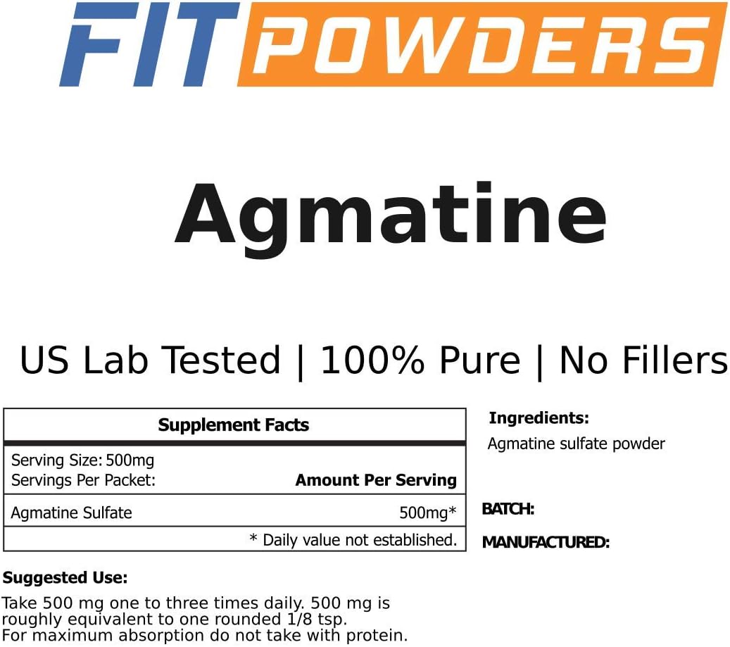 Agmatine Sulfate Powder - 1kg (Various Sizes) for Strength & Pump - 100% Pure, Vegan, Gluten-Free