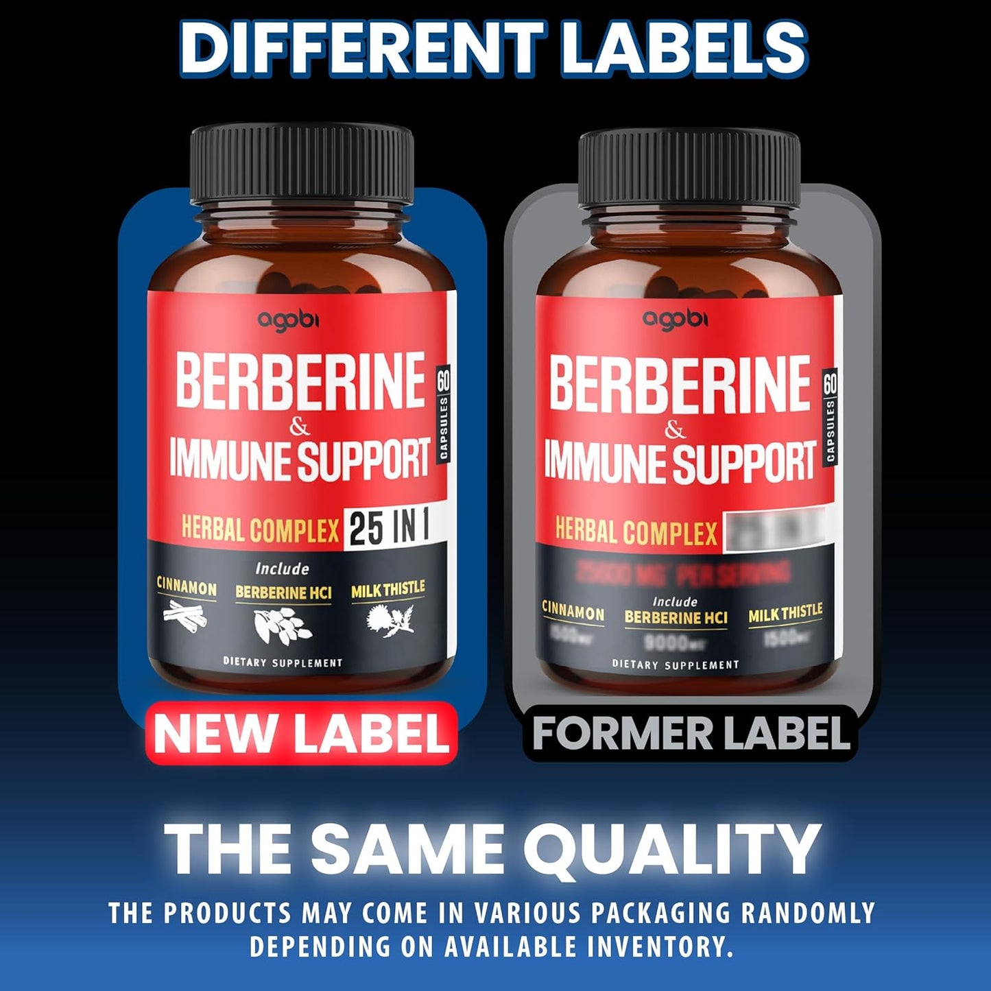 agobi Premium Berberine Supplement with Immune, Cardiovascular, and Digestive Support - 60 Capsules
