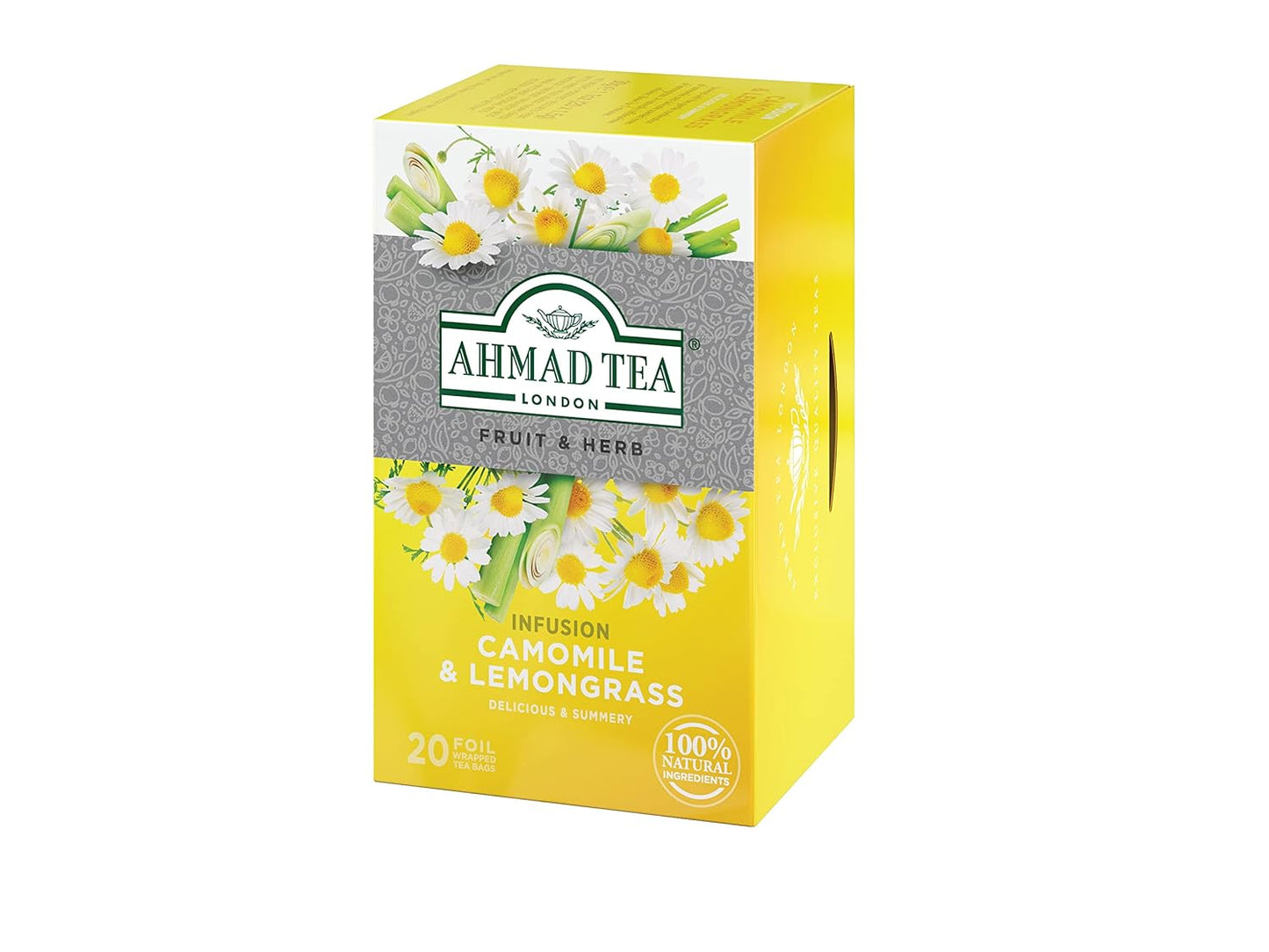 Ahmad Tea Camomile and Lemongrass Infusion Tea Bags, 20 Count x 6 Pack