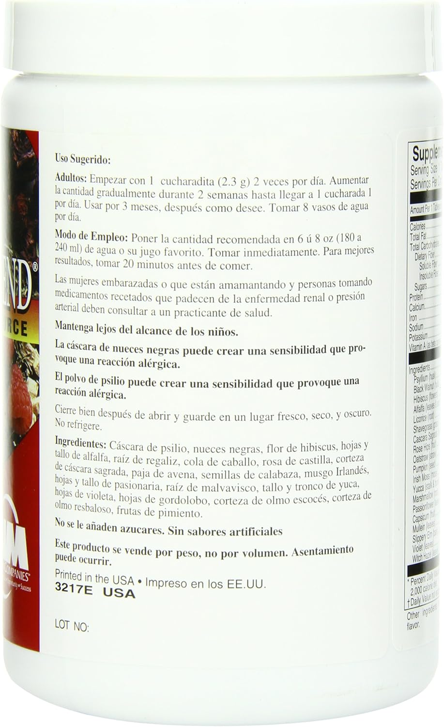 AIM International Herbal Fiberblend Raspberry Powder - 13 oz - Natural Fiber Supplement