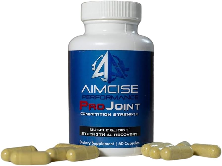 Aimcise Performance ProJoint Supplement with Glucosamine and Turmeric - Powerful Muscle and Joint Recovery Support - 60 Day Supply