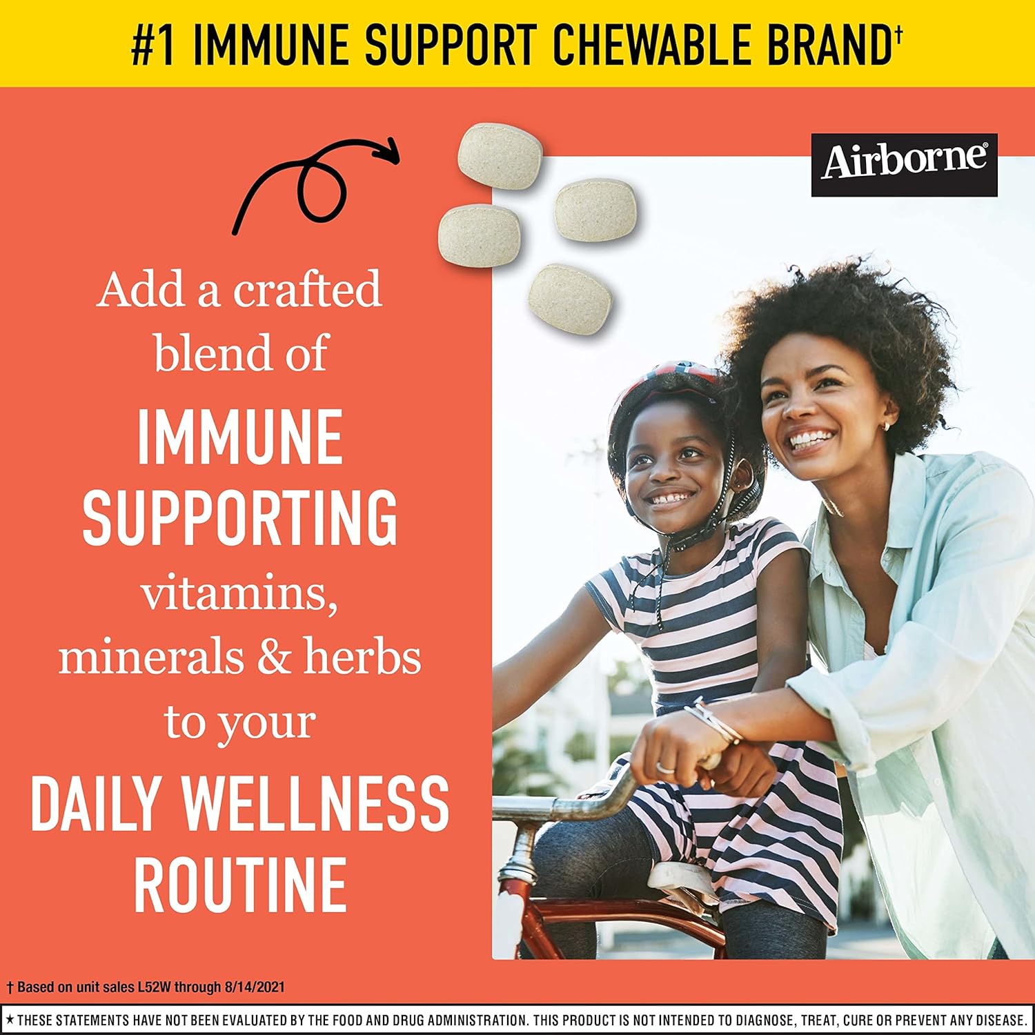 Airborne 1000mg Vitamin C & Zinc Chewable Tablets - Immune Support Supplement with Antioxidants - 32 Citrus Flavor Tablets
