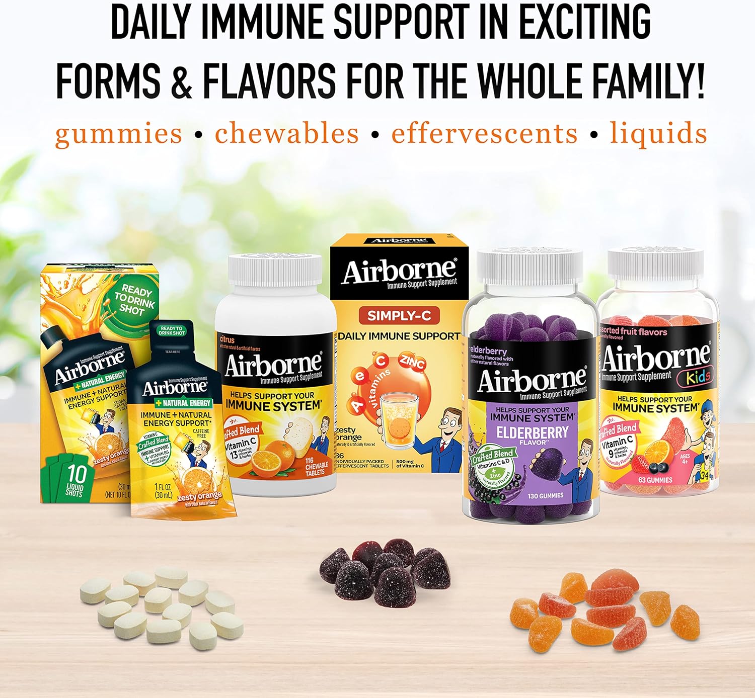 Airborne 1000mg Vitamin C & Zinc Chewable Tablets - Immune Support Supplement with Antioxidants - 32 Citrus Flavor Tablets