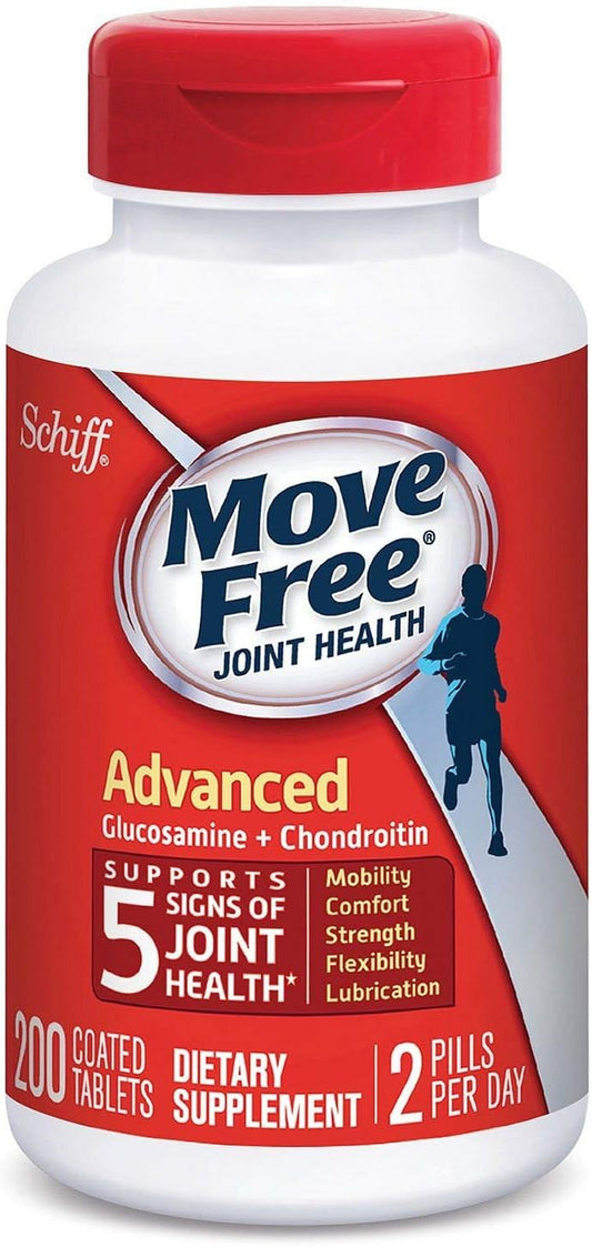 AISZG Schiff Move Free Advanced Joint Health Supplement - 200 Tablets with Glucosamine and Chondroitin