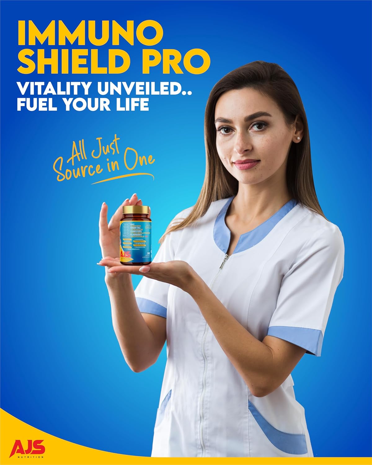 AJS Nutrition 4000mg Quercetin Capsules with NAC, Green Tea, Cordyceps, Elderberry, Selenium, Bromelain, Echinacea, Turmeric, Resveratrol, Astaxanthin, Feverfew, Ginger, Reishi Mushroom - 90 Count