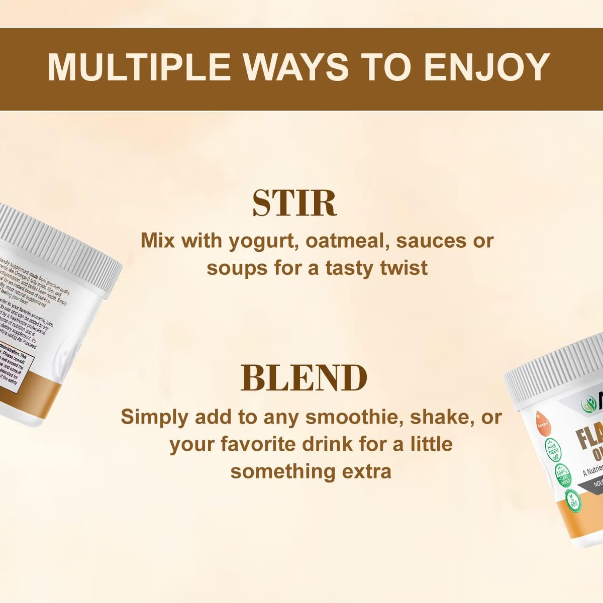 AKI Organic Flaxseed Oil Powder - Rich in Omega-3 Fatty Acids, Fiber, & Lignans - No Artificial Additives - High-Quality Ingredients - 5.30oz/150g